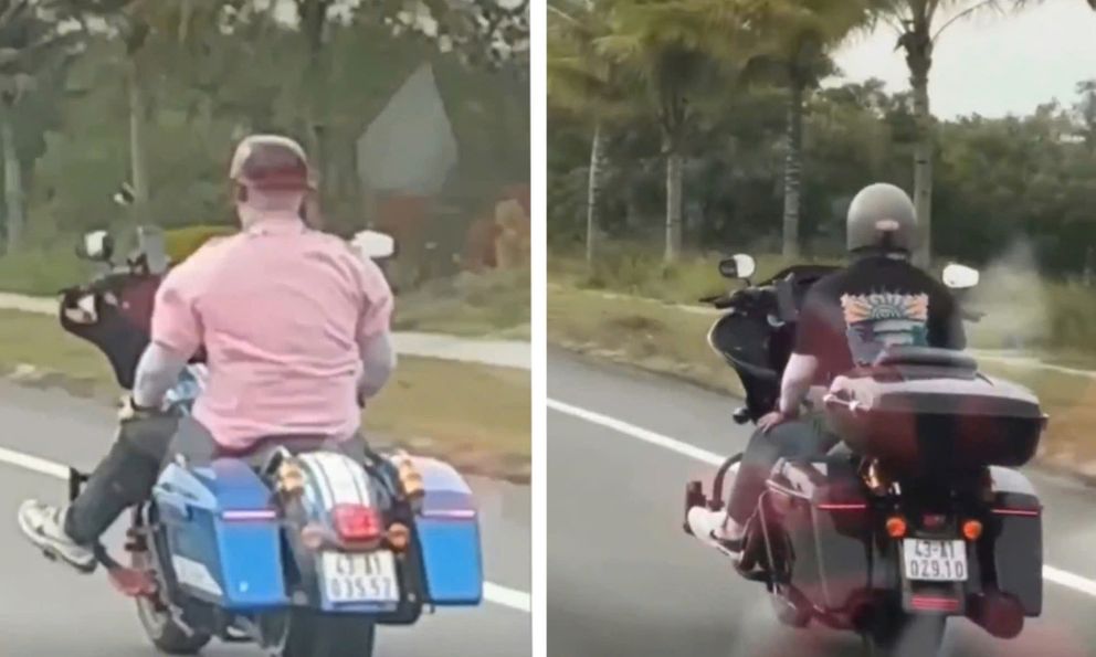 Công an làm việc với 2 người Hàn Quốc thả 2 tay khi chạy mô tô phân khối lớn ở Quảng Nam