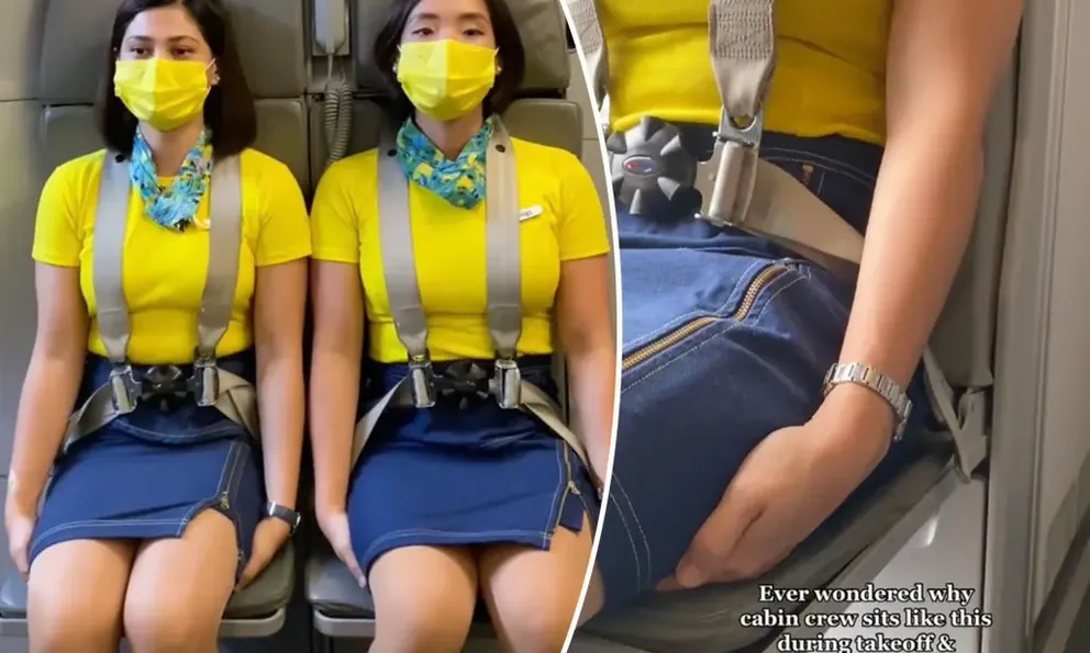 Vì sao các tiếp viên hàng không có tư thế “kỳ quặc” ngồi lên tay mình khi cất cánh và hạ cánh?