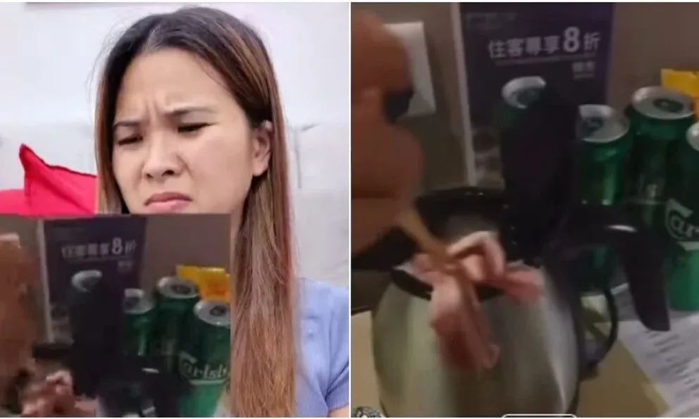 Mạng xã hội bức xúc trước clip khách lưu trú dùng ấm đun nước trong khách sạn nấu lẩu 