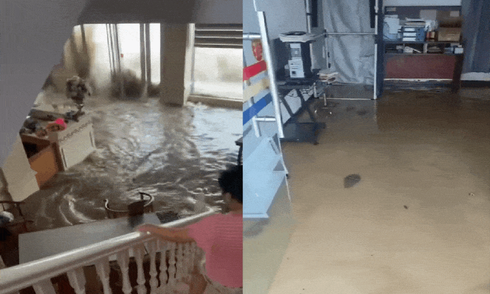 Rùng mình trước sức tàn phá của bão Matmo: Lũ cuồn cuộn ập vào nhà dân như sóng thần trong vài giây