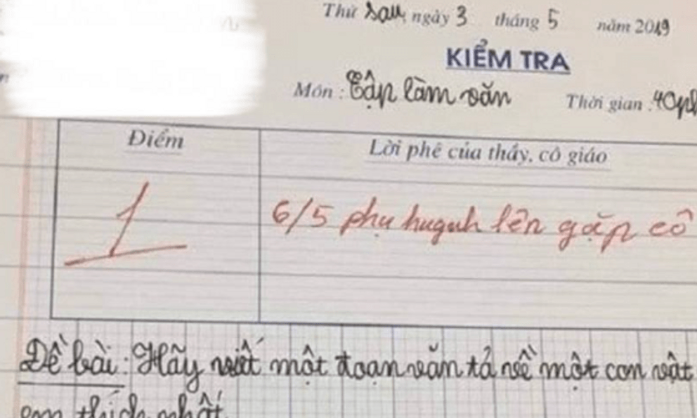 Bài văn tả chó của học sinh lớp 3 bị cô giáo cho 1 điểm và mời phụ huynh lên gặp, dân mạng đọc thử rồi tranh cãi ầm ĩ