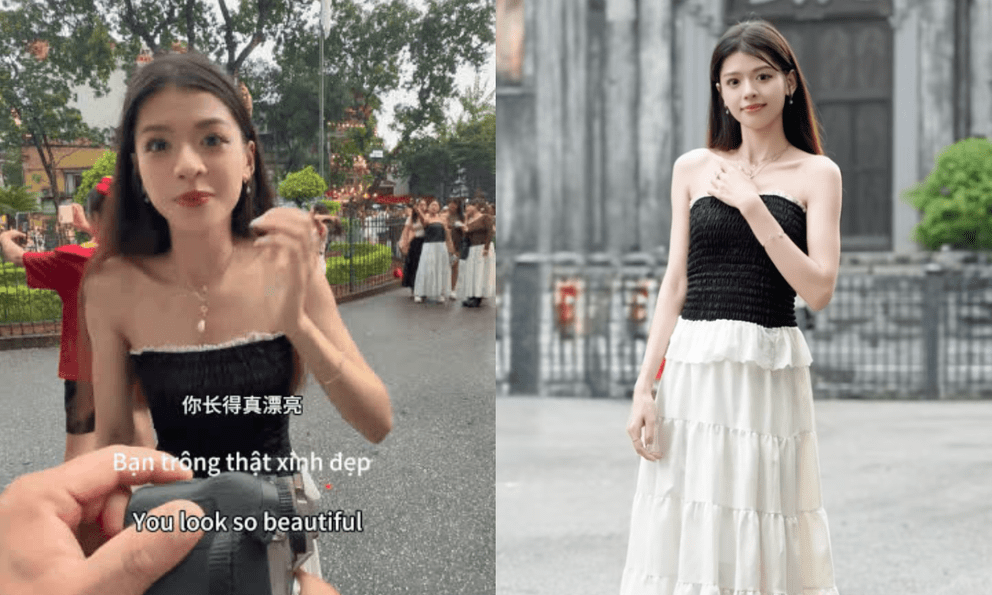 Màn nói tiếng Anh của 1 nàng thơ với khách Trung Quốc bỗng bị 