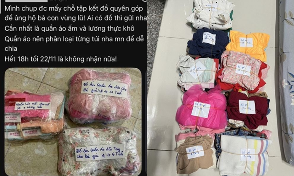 Những tờ giấy note theo túi quần áo gửi về miền Trung lúc này: Thương nhau từ cái nhỏ nhất!