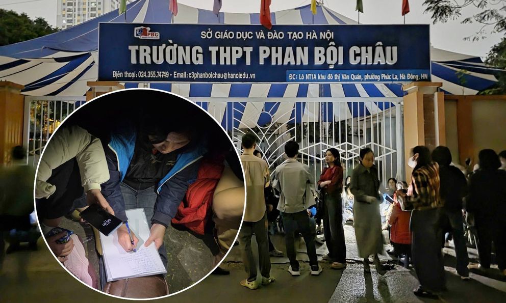Phụ huynh đội mưa chờ nộp hồ sơ lớp 10 cho con từ 1-2h sáng: Nhà trường lên tiếng