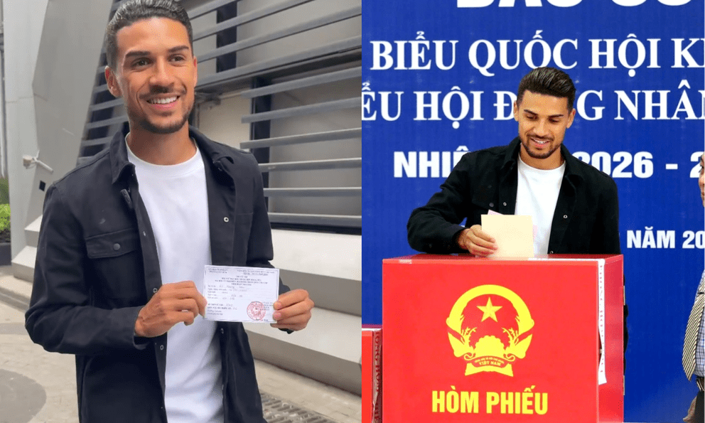 Cầu thủ nhập tịch Đỗ Hoàng Hên đi bầu cử: 