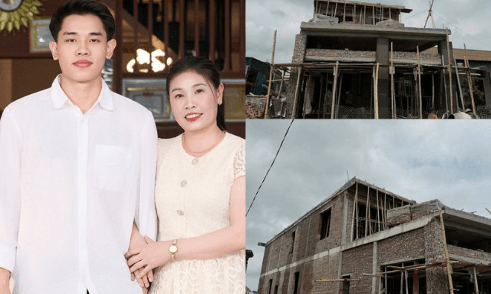 Đình Bắc xây nhà báo hiếu bố mẹ, nhìn phần xây thô đủ thấy độ hoành tráng