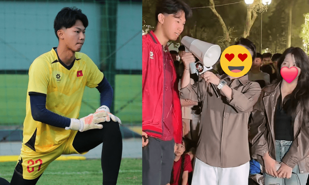 Thủ môn gần 2m U19 Việt Nam viral MXH, đi dạo phố vô tình gặp nàng thơ, 