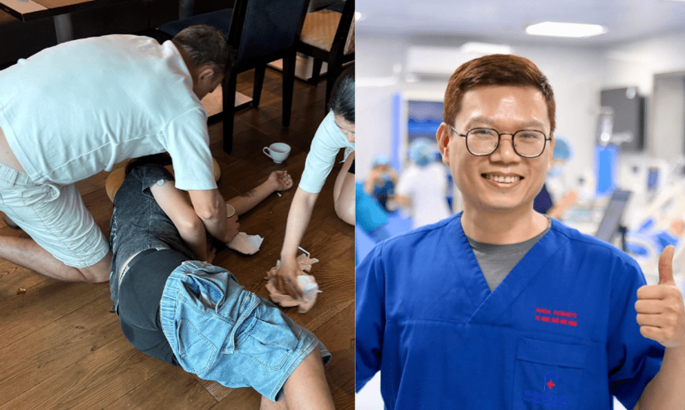 Nghẹt thở cảnh bác sĩ Việt cứu người nước ngoài bị co giật, tím tái giữa quán ăn