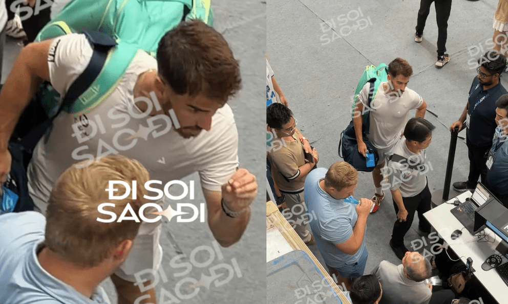 Độc quyền: Bắt gặp tay vợt top 2 thế giới Staksrud tranh luận cực gắt với tổ VAR sau trận thua Vinh Hiển