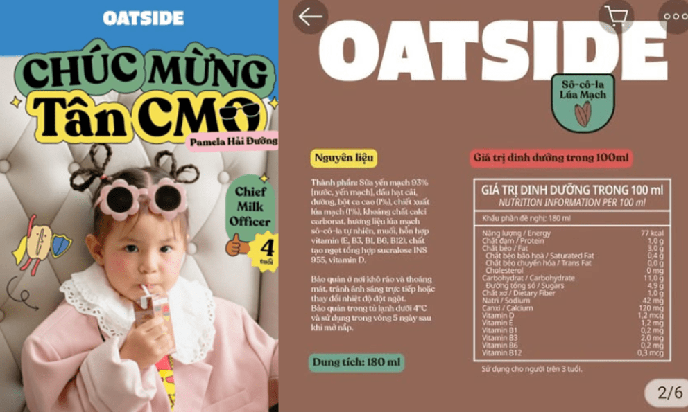 Vụ Oatside sử dụng hình ảnh bé Pam quảng cáo sữa hạt: Trẻ uống sữa chủ yếu là dầu hạt cải nguy hiểm thế nào? Làm sao để chọn sữa chuẩn cho con?