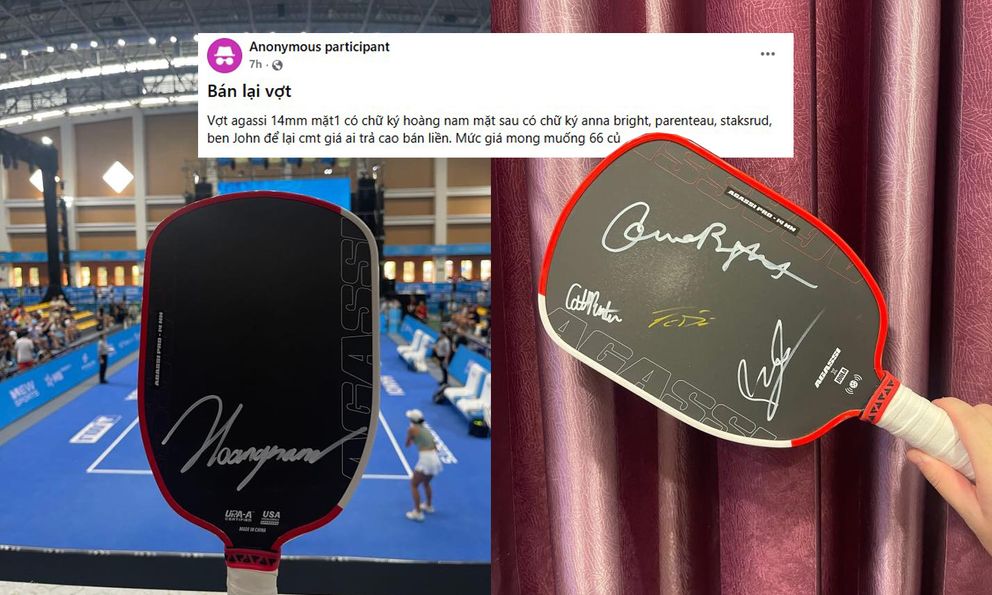 Fan Pickleball xin chữ ký của các tay vợt tại PPA Hà Nội về rao bán lại giá 66 triệu đồng