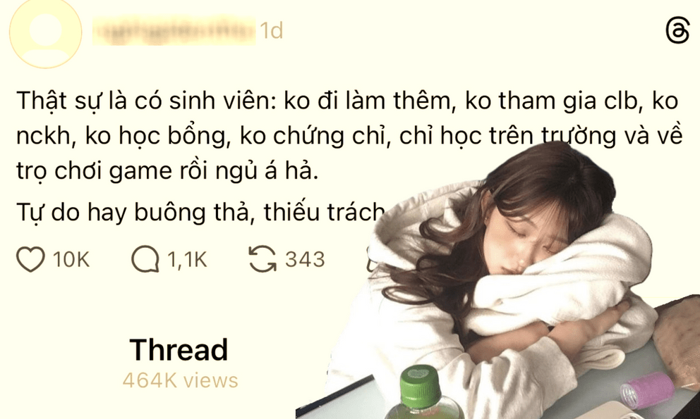 Sinh viên không đi làm thêm, không tham gia CLB, không NCKH, chỉ đi học rồi về nhà: Tự do hay buông thả, thiếu trách nhiệm?