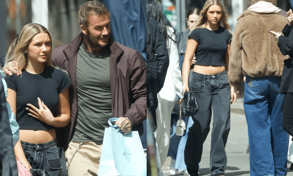 Tóm dính David Beckham đưa con gái đi shopping, nhan sắc 