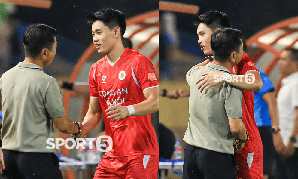 Cái ôm gây sốt của Đình Bắc và HLV Văn Sỹ Sơn sau vụ bị kỷ luật xôn xao cả V.League