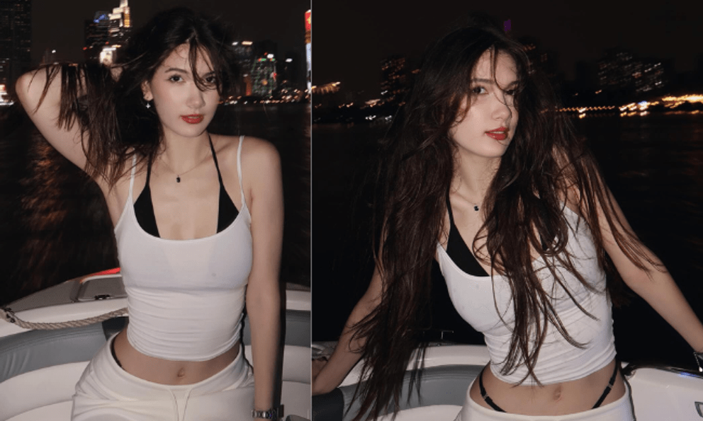 Em gái người mẫu của thủ môn Lâm Tây khoe visual mỹ nhân trên du thuyền, body 