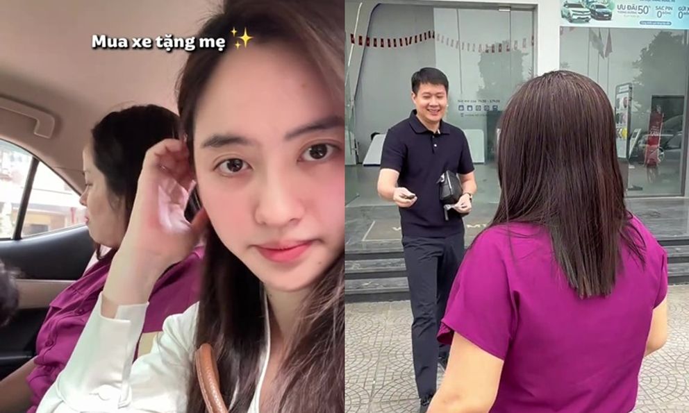 Lừa mẹ đi cà phê, đến nơi là lễ bàn giao xe VF3: Không nỡ để mẹ đi làm 50km, con rể “gia trưởng” chốt quà to