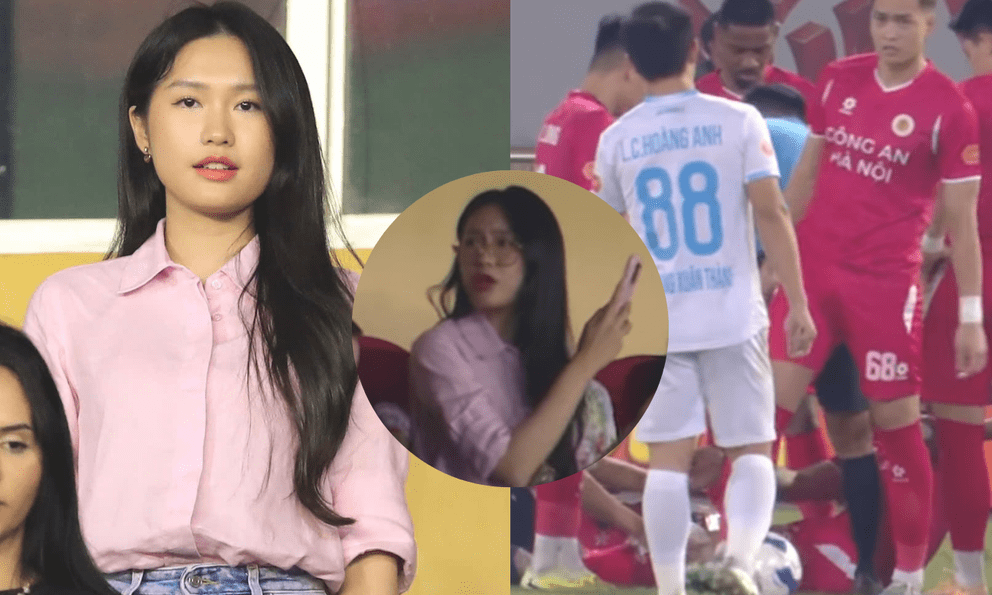 Doãn Hải My mặc đơn giản vẫn xinh xuất sắc nhưng chợt biển sắc khi thấy Văn Hậu chấn thương 