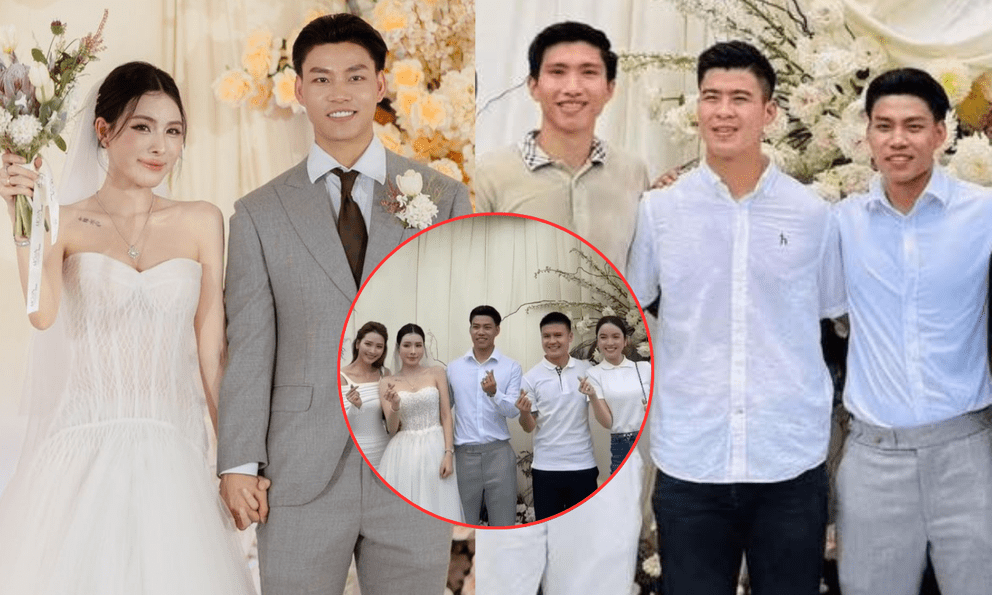 Dàn sao Quang Hải, Văn Hậu hội ngộ tại đám cưới Văn Thanh: MC Mù Tạt và Chu Thanh Huyền chiếm trọn spotlight 