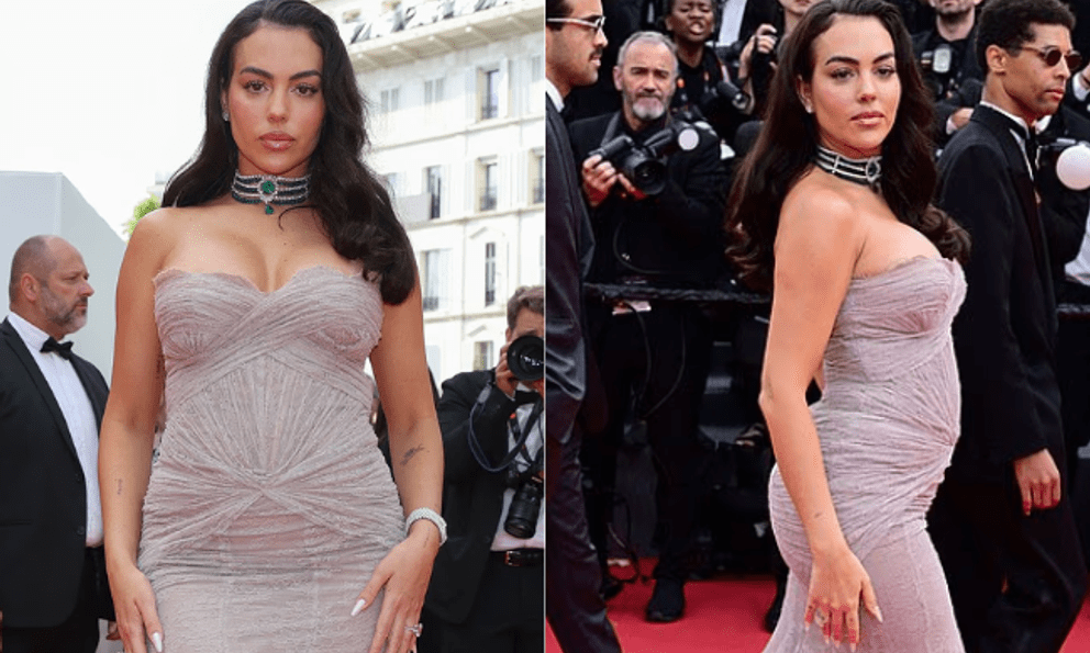 Vợ sắp cưới của Ronaldo gây choáng trên thảm đỏ LHP Cannes: Diện váy bó sát khoe body đẫy đà, dát kim cương sang chảnh hết mức