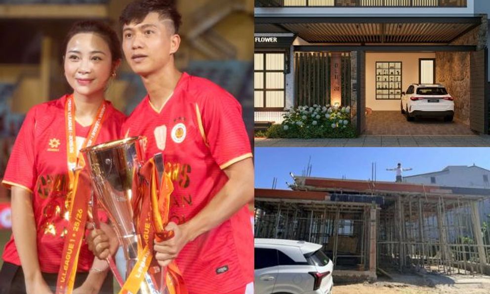 Ảnh thực tế căn biệt thự 500 m2 giá hàng chục tỷ của tuyển thủ Văn Đức và nàng WAG xinh nhất Nghệ An