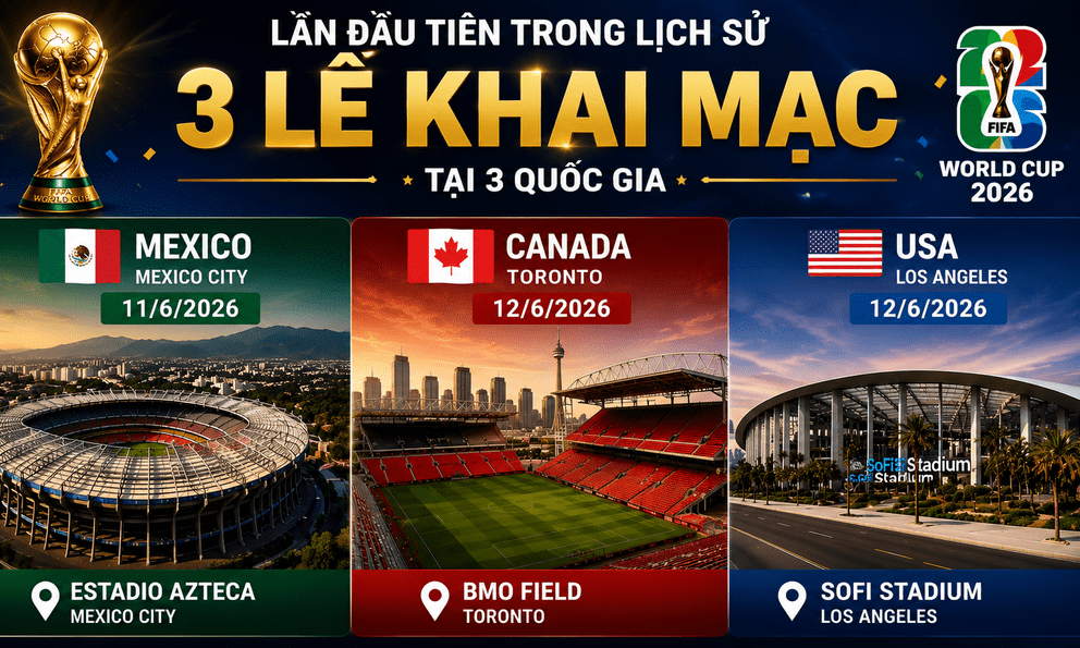 Tất tần tật thông tin 3 lễ khai mạc World Cup 2026