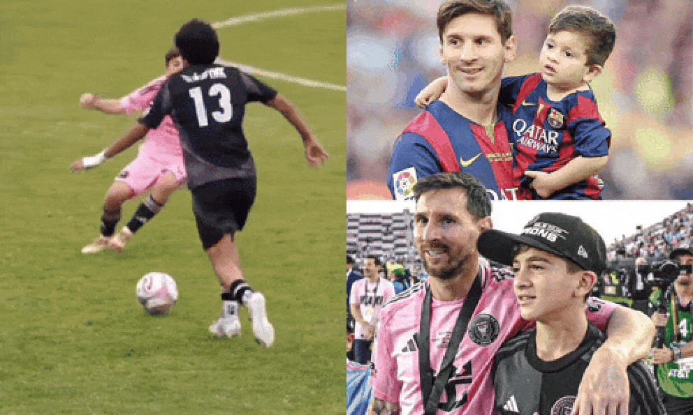Viral video con trai Messi bị đối thủ sút mạnh vào chân vẫn bật dậy chiến đấu, bản lĩnh y chang bố ở World Cup