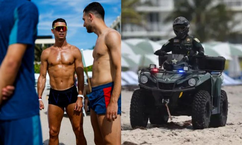Ronaldo bị an ninh ngăn xuống tắm biển vì sức hút quá khủng khiếp khiến bãi biển đông cứng 