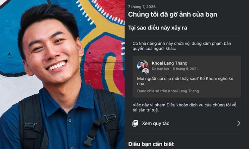 Khoai Lang Thang bị đánh bản quyền hình ảnh của chính mình