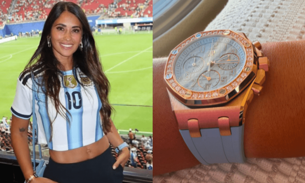 Vợ Messi đeo đồng hồ xa xỉ, khoe eo thon gợi cảm khi cổ vũ Argentina
