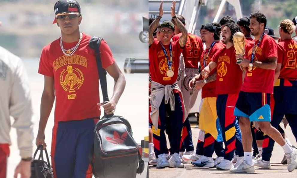 ĐT Tây Ban Nha vinh quang mang cúp vàng World Cup về nước, Limane Yamal chiếm spotlight với phong cách 