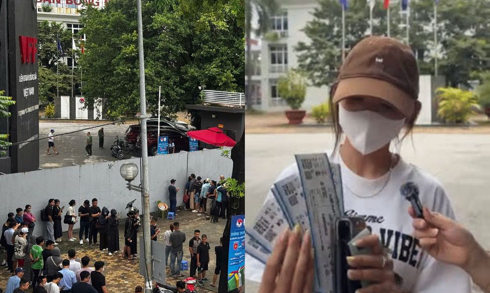 Cô gái đi xe máy từ 5h sáng từ Bắc Ninh lên Hà Nội, chờ 4 tiếng để mua vé cổ vũ đội tuyển Việt Nam