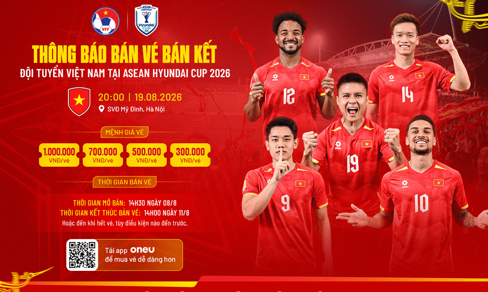 Cách mua vé online trận bán kết ASEAN Cup của đội tuyển Việt Nam: Vé cao nhất 1 triệu đồng 