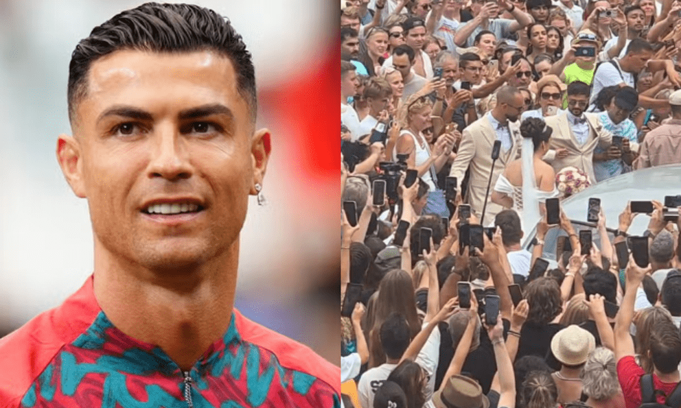 Ronaldo bật cười trước cảnh một đám cưới bị 2.000 người náo loạn vì nhầm tưởng cô dâu chú rể là Georgina và Ronaldo
