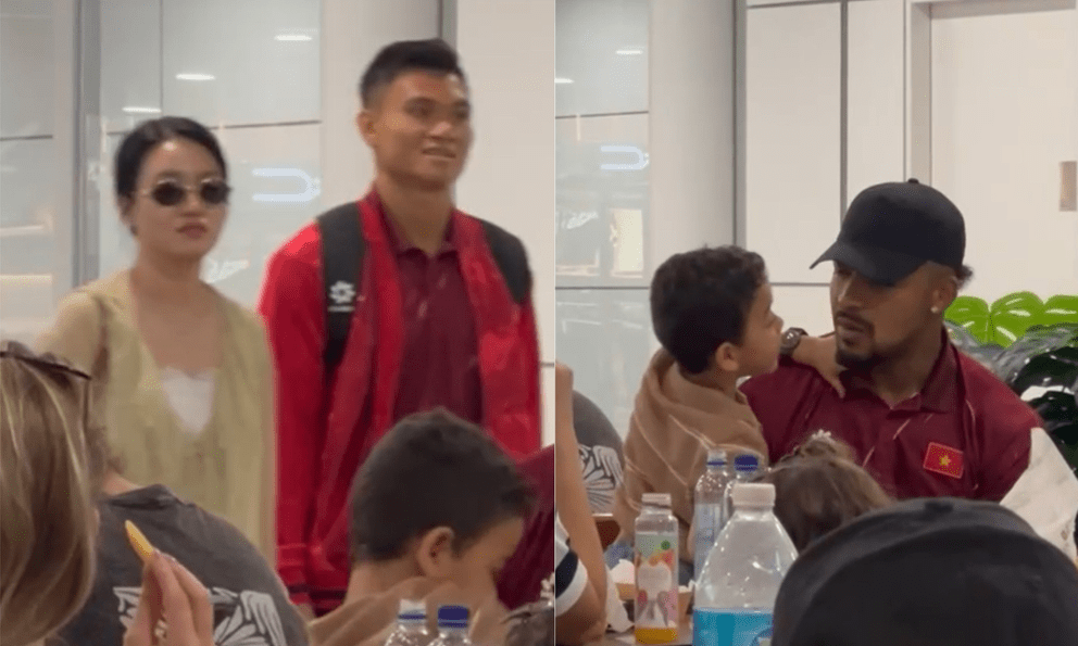 Xuân Son tranh thủ chơi với con trai, Xuân Mạnh cùng vợ đi mua sắm tại sân bay trước giờ tuyển Việt Nam về nước