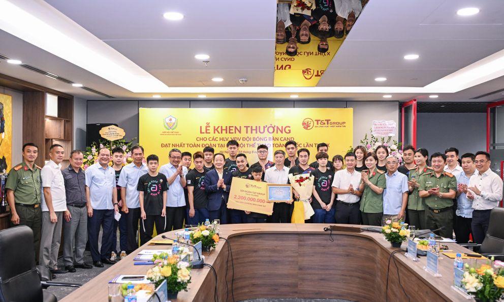Bầu Hiển thưởng Đội bóng bàn CAND 2,2 tỷ đồng sau thành tích xuất sắc tại Đại hội Thể thao toàn quốc 2026