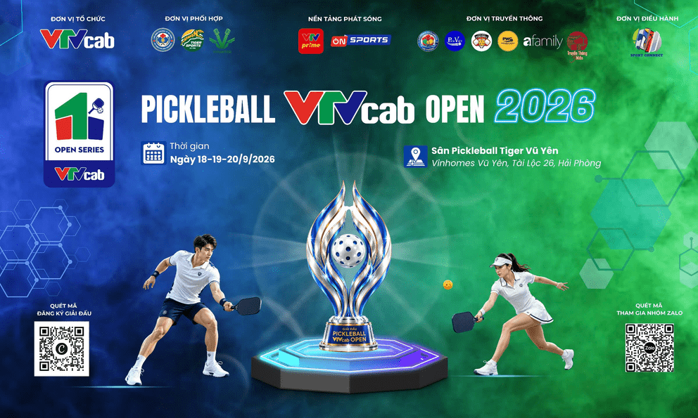Chính thức công bố Giải Pickleball VTVcab Open 2026, dự kiến quy tụ hơn 1.200 vận động viên