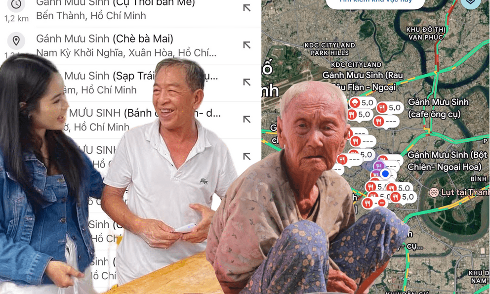 Google Maps Việt Nam xuất hiện loạt điểm bán mang tên “Gánh Mưu Sinh”, dẫn đường đến sạp trái cây của cụ bà 95 tuổi và xe me của cụ ông 76 tuổi