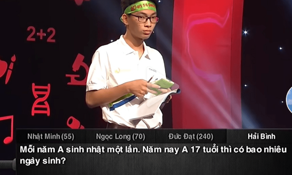 Câu hỏi khó nhất Đường lên đỉnh Olympia, khiến bao thí sinh gục ngã: Năm nay A 17 tuổi thì A có bao nhiêu ngày sinh