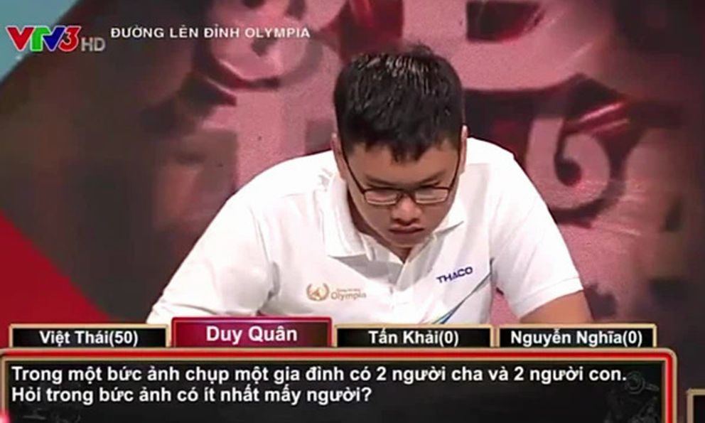 Câu hỏi rối não: “Bức ảnh chụp có 2 người cha và 2 người con, hỏi trong hình có ít nhất bao nhiêu người?”: Đáp án không phải là 4!