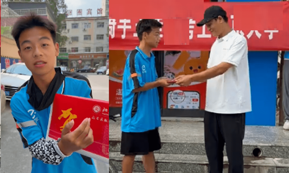 Nam sinh học giỏi thi ĐH xong đi làm shipper, vừa giao hàng xong thì nhận được giấy nhập học mà nghẹn ngào