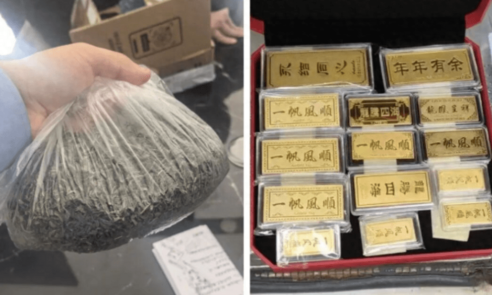 Shipper nhận giao gói trà nặng bất thường, mở ra lại thấy 4 cây vàng liền báo cảnh sát