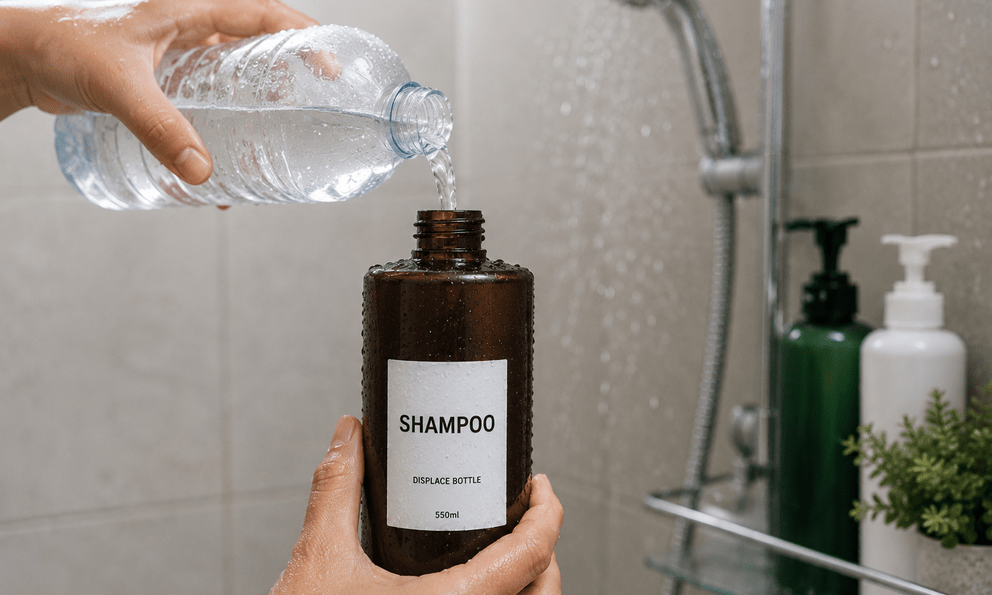 Lời khuyên cho những người có thói quen đổ thêm nước vào chai dầu gội sắp hết