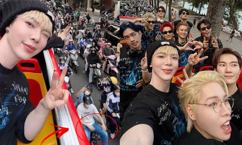 Erik khoe bức ảnh đoàn người chạy theo các Anh Trai, zoom kĩ 1 chi tiết vô lý khiến các fan giật mình hoang mang