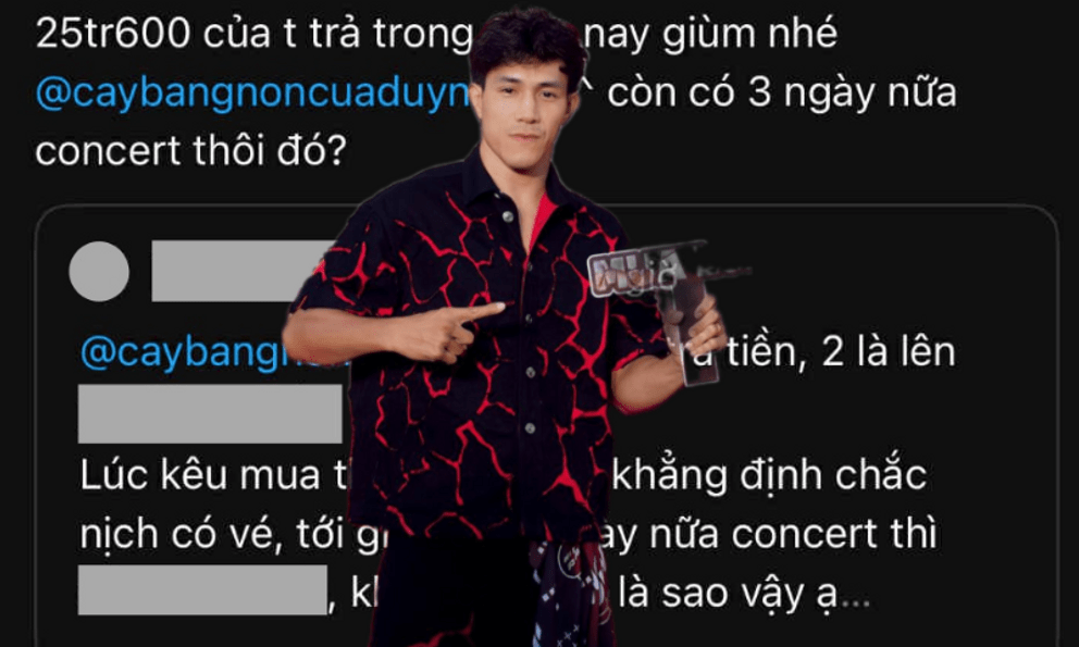 Phía Nguyễn Trần Duy Nhất lên tiếng về thông tin FC scam vé concert Chông Gai lên đến hàng trăm triệu đồng
