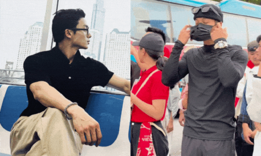 Mỹ nam cao gần 1m9 gây sốt trong buổi tập luyện diễu hành tại Mỹ Đình, mở khẩu trang mới càng ngỡ ngàng