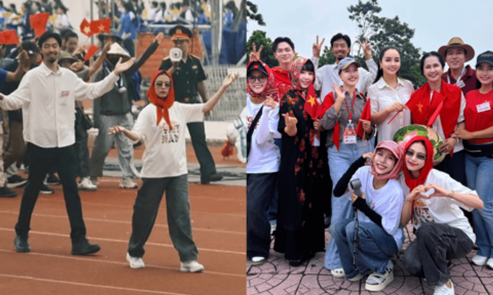 Đen Vâu - Hoàng Thuỳ Linh cười tươi rói, cùng dàn sao tập luyện diễu hành sáng 29/8 tại SVĐ Mỹ Đình